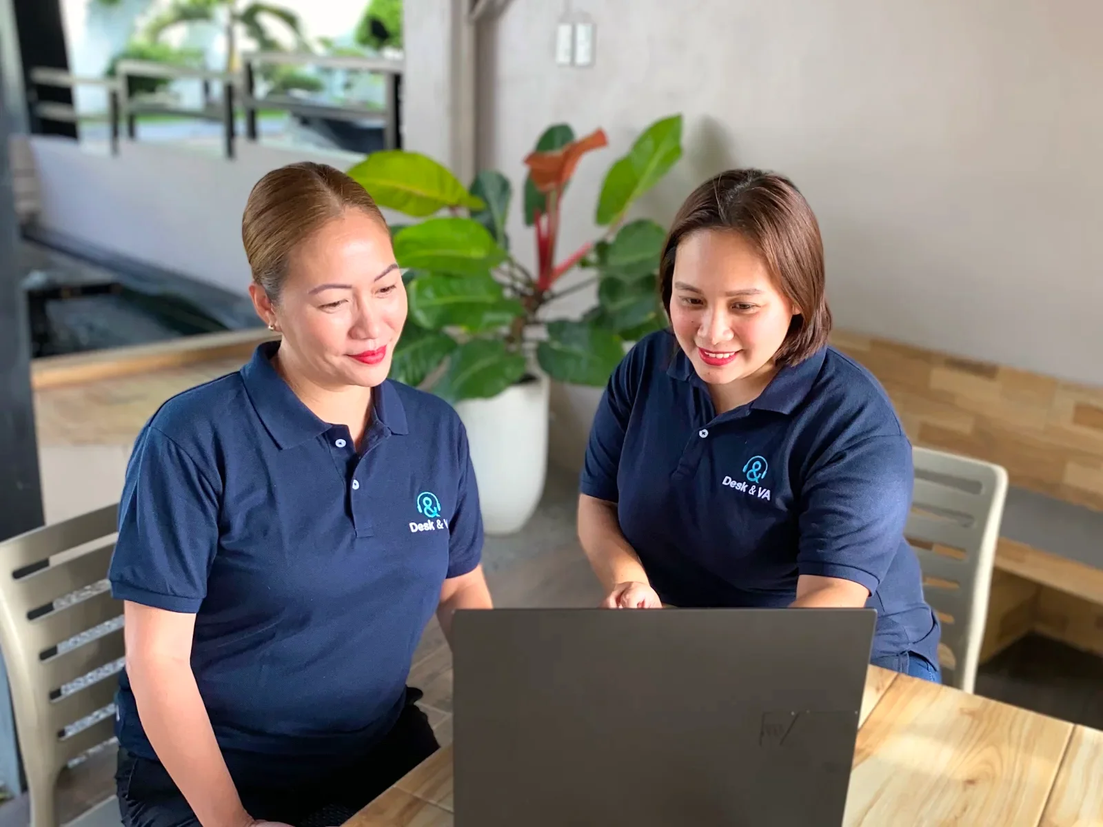 Garnette S., General Manager, and Sev T., Recruitment Manager, at the Desk & VA office